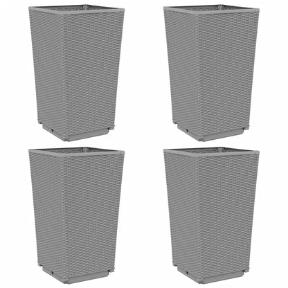 Jardineras 4 Unidades Pp Gris Claro 32,5x32,5x57 Cm_0