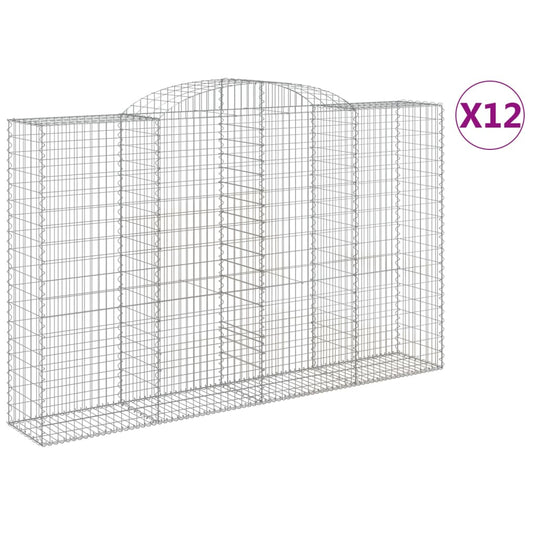 Cestas De Gaviones 12 Uds Forma De Arco Hierro 300x50x180/200cm_0