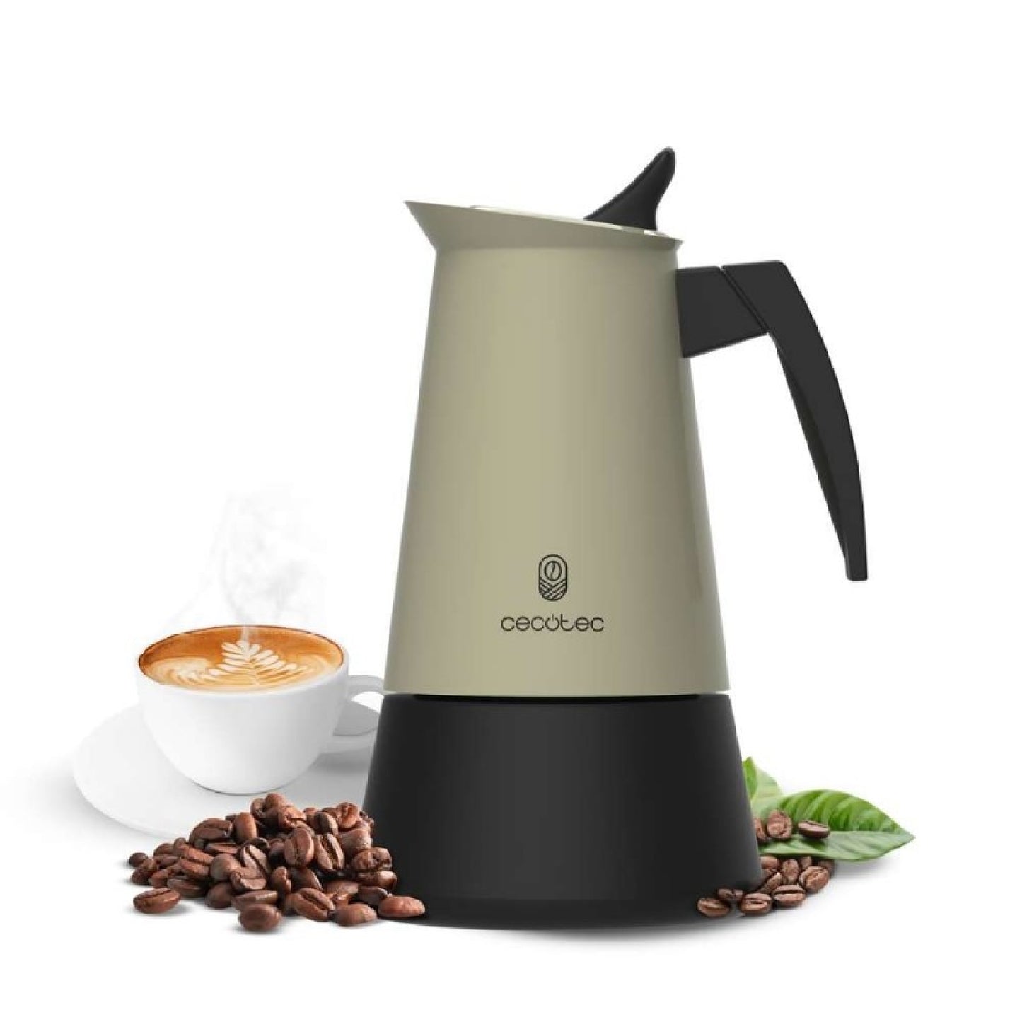 Cecotec Cafetera Italiana Piccolina 600 Green. 300ml, 6 Tazas De Café, Acero Inoxidable, Apta Todas Superficies, Filtro_0