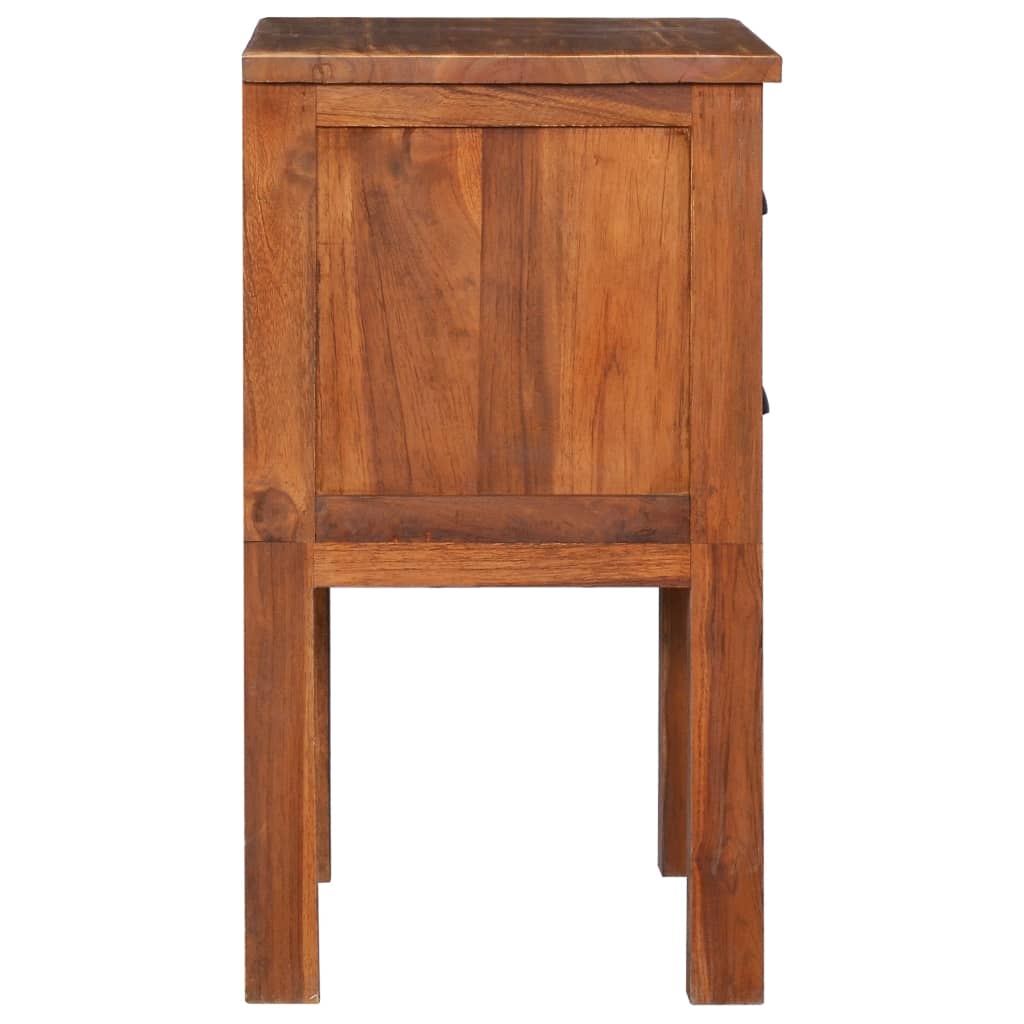 Mesita De Noche De Madera Maciza De Teca 40x35x60 Cm_2