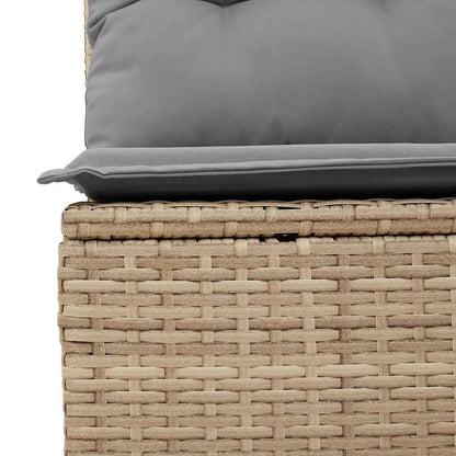 Set De Sofás De Jardín 11pzas Con Cojines Ratán Sintético Beige / Vetonek_1