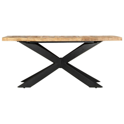 Mesa De Comedor Madera Maciza De Mango Rugosa 180x90x76 Cm_0
