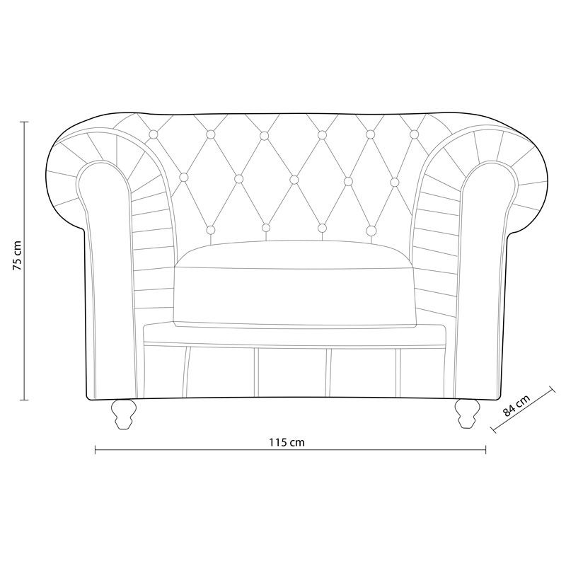 Sillón Chester Tejido Tapizado, Velvet, 115 X 75 X 84cm_4