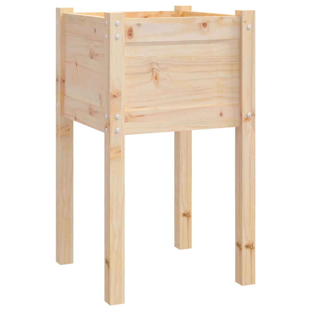 Jardinera De Madera Maciza De Pino 50x50x70 Cm_0
