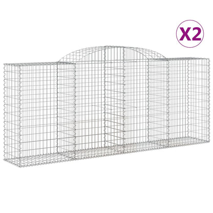 Cestas De Gaviones 2 Uds Forma De Arco Hierro 300x50x120/140 Cm_0