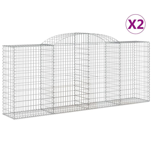 Cestas De Gaviones 2 Uds Forma De Arco Hierro 300x50x120/140 Cm_0