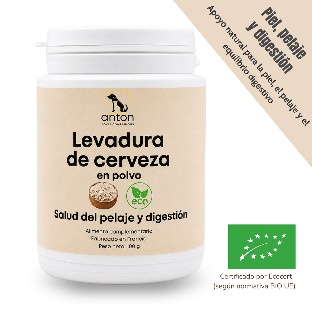 Levadura de cerveza ECO para perros y gatos – Piel y pelaje – 100 g_1