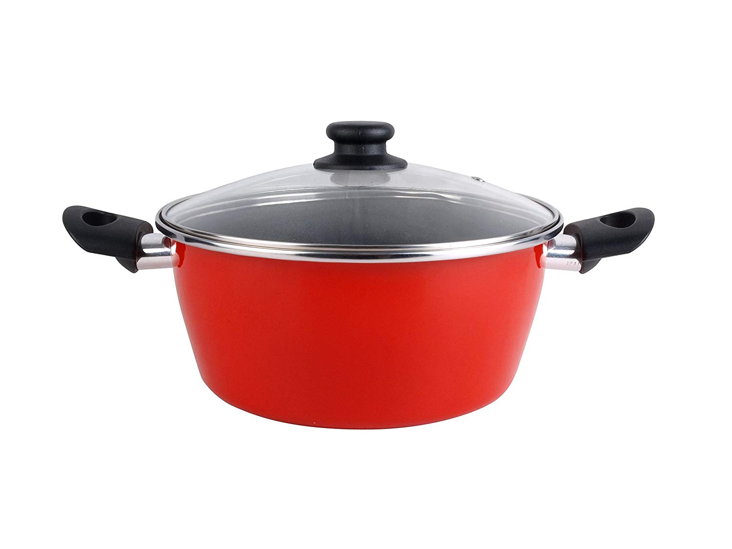 Bateria De Cocina 5 Piezas + Set Juego 3 Sartenes 18-20-24cm, Acero Vitrificado 820ºc, Libre Pfoa Magefesa Grana, Rojo_5