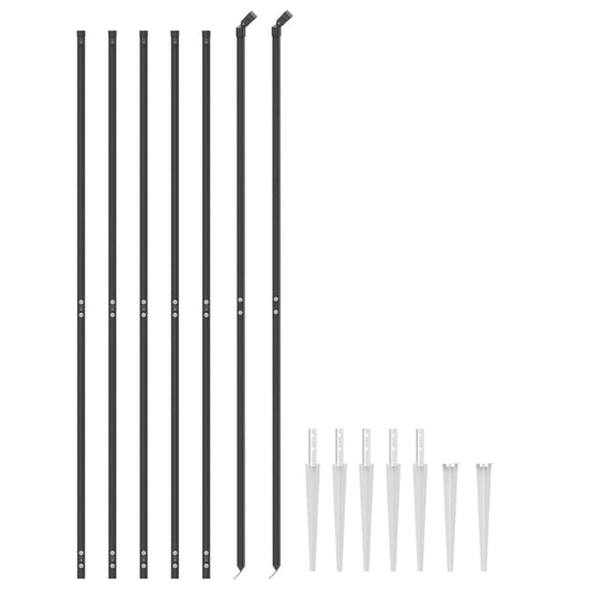 Cerca De Alambre Con Pinchos De Anclaje Gris Antracita 2x10 M / Vetonek_0
