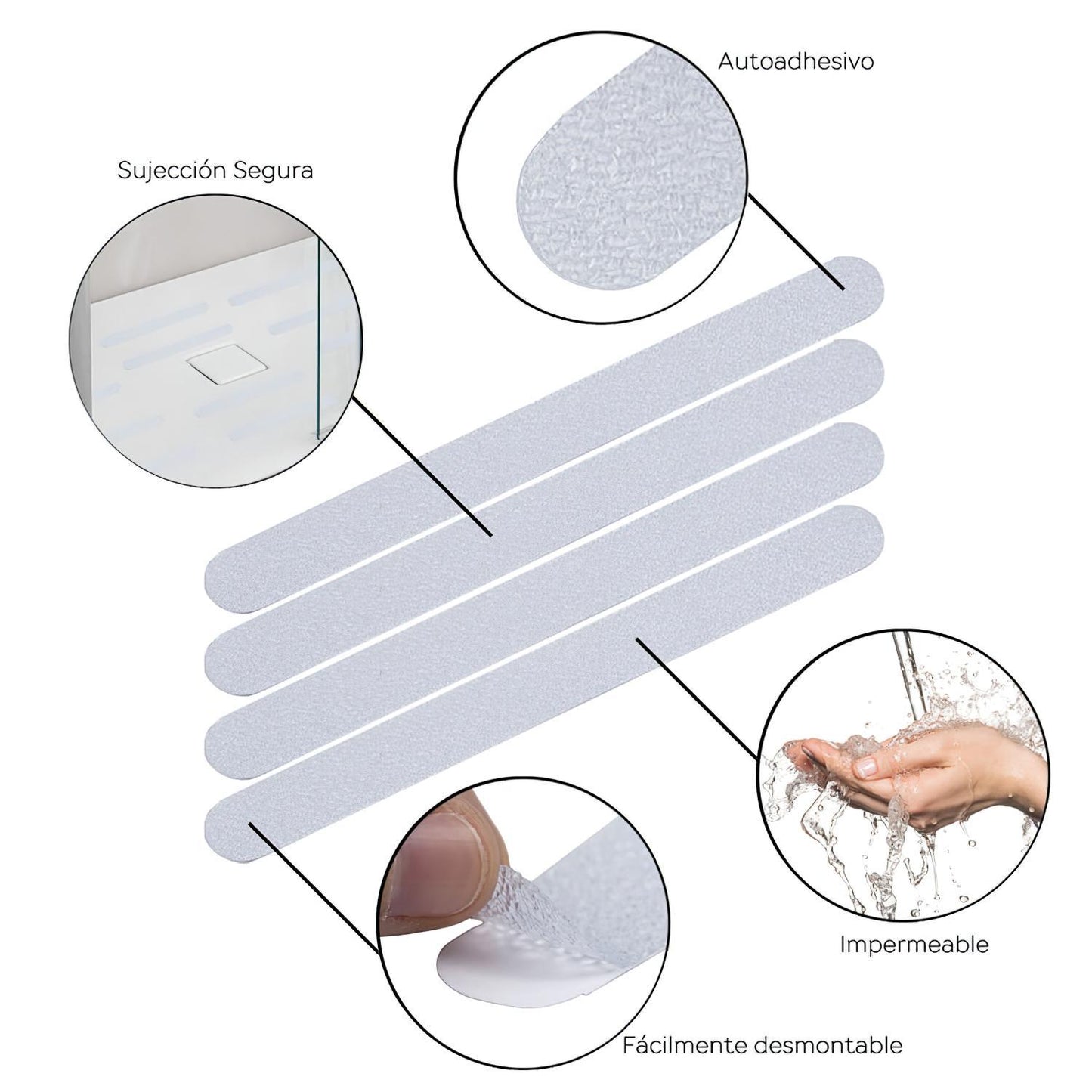 Tiras Antideslizante Adhesivas Para Baños / Duchas_1