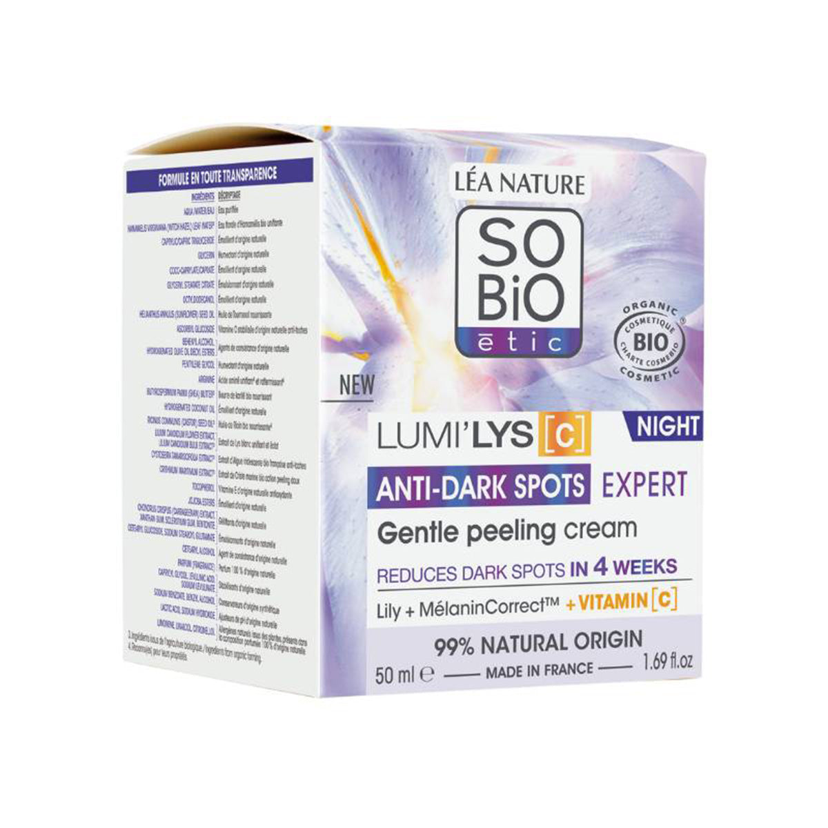 LUMI'LYS [C] CREME DE NOITE ANTI-MANCHAS EXPERT PEELING, SO'BIO, 50 ml