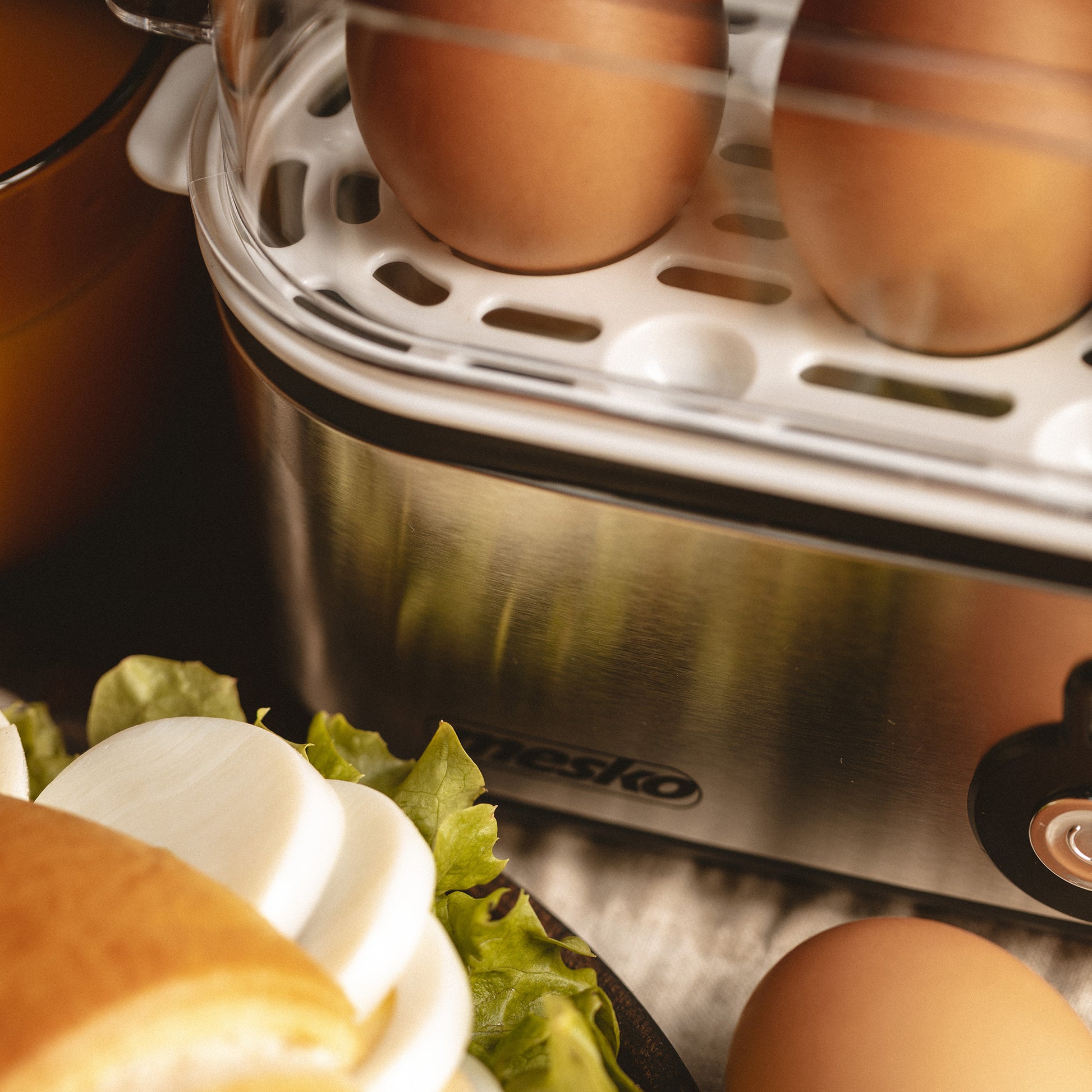 Cuece Huevos Eléctrico, 3 Huevos Cocidos, Ajuste Eléctronico Cocción, Soporte Extraíble, Sin Bpa Mesko Ms4485 Plata_3