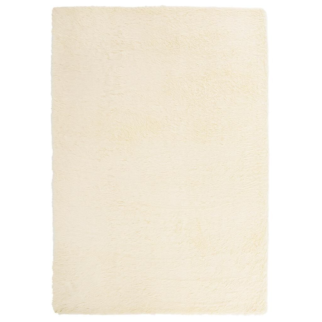 Vidaxl Alfombra Peluda De Pelo Largo Navarra Crema 240x340cm Poliéster_0
