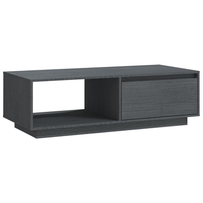 Mesa De Centro De Madera Maciza De Pino Gris 110x50x33,5 Cm_0