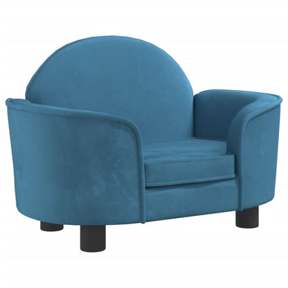 Cama Para Perros De Terciopelo Azul 66x40x45 Cm / Vetonek_5