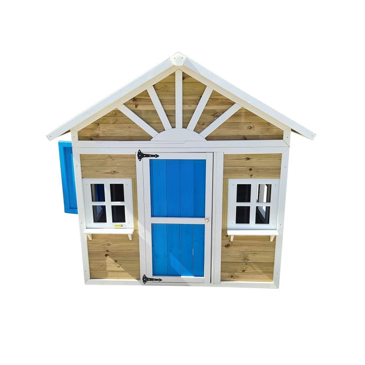 Casita Infantil De Madera Por Paneles Masgames Visby Azul._3