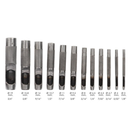 Juego Sacabocados Golpe 12 Piezas 3 A 19 Mm_1