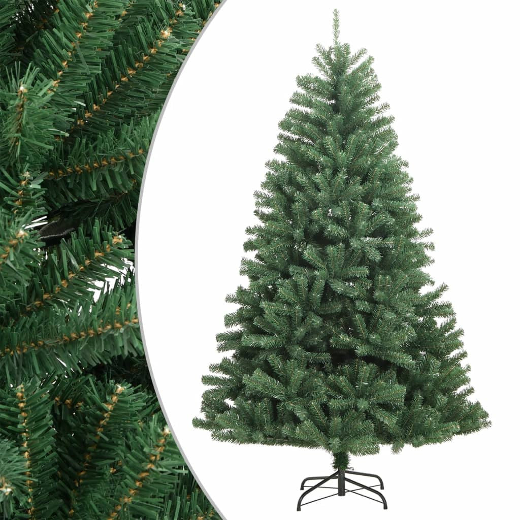 Vidaxl Árbol De Navidad Artificial Con Bisagras Y Soporte Verde 180 Cm_0