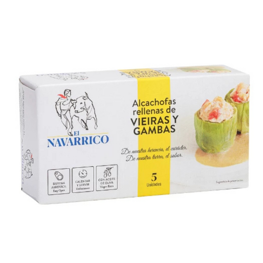 Alcachofra Recheada com Vieiras e Camarões El Navarrico Lata 425 ml