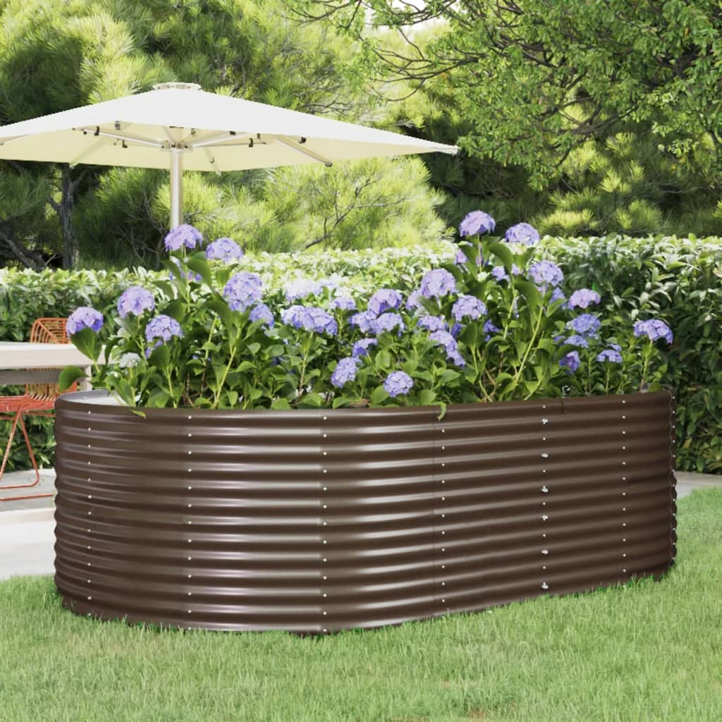 Jardinera Arriate Acero Galvanizado Marrón 212x140x68cm_1