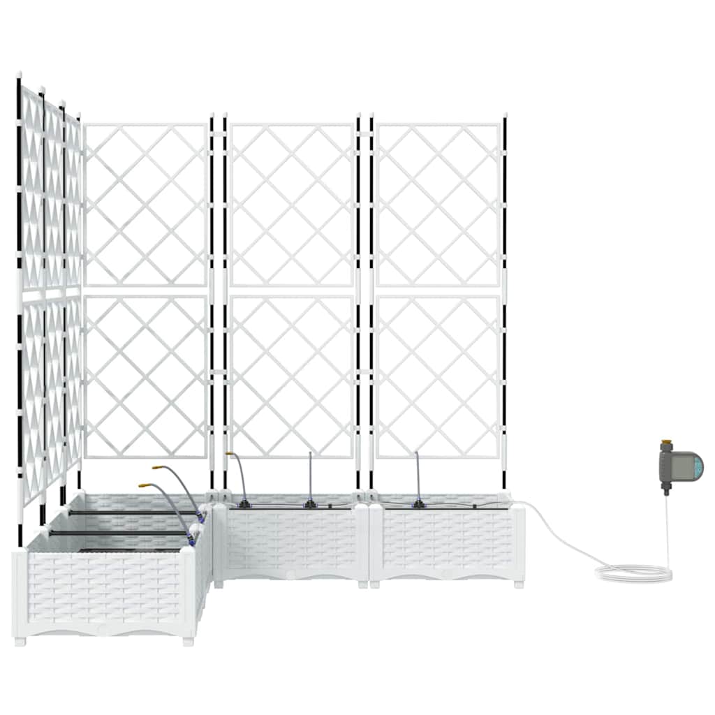 Macetero De Jardín 5 Uds. Blanco 120 X 120 X 126 Cm Pp_4