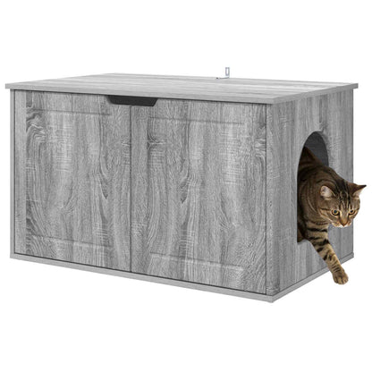 Casa Para Gatos Gris Sonoma 85 X 55 X 50,5 Cm_2