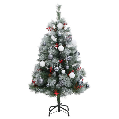 Vidaxl Árbol Navidad Artificial Con Bisagras 150 Led Y Bolas 120 Cm_3