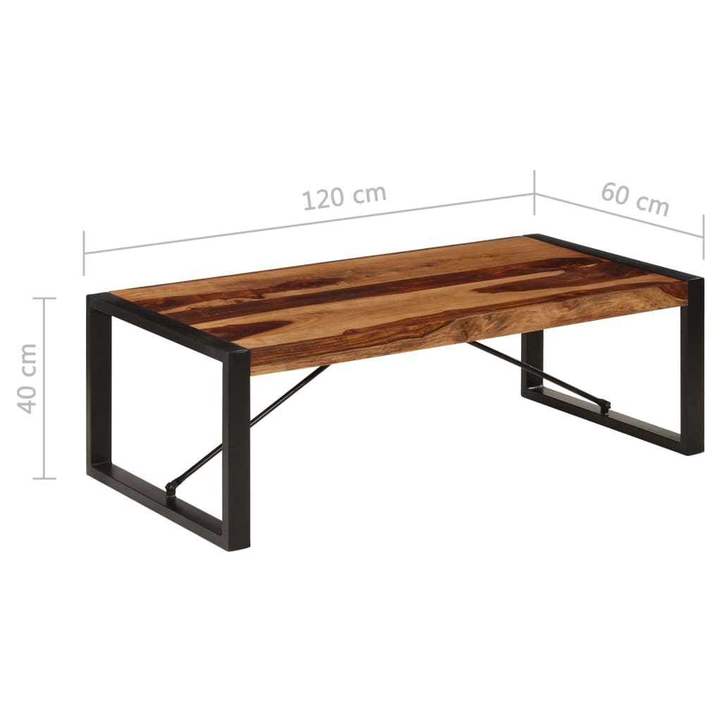 Mesa De Centro De Madera Maciza De Sheesham 120x60x40 Cm_4
