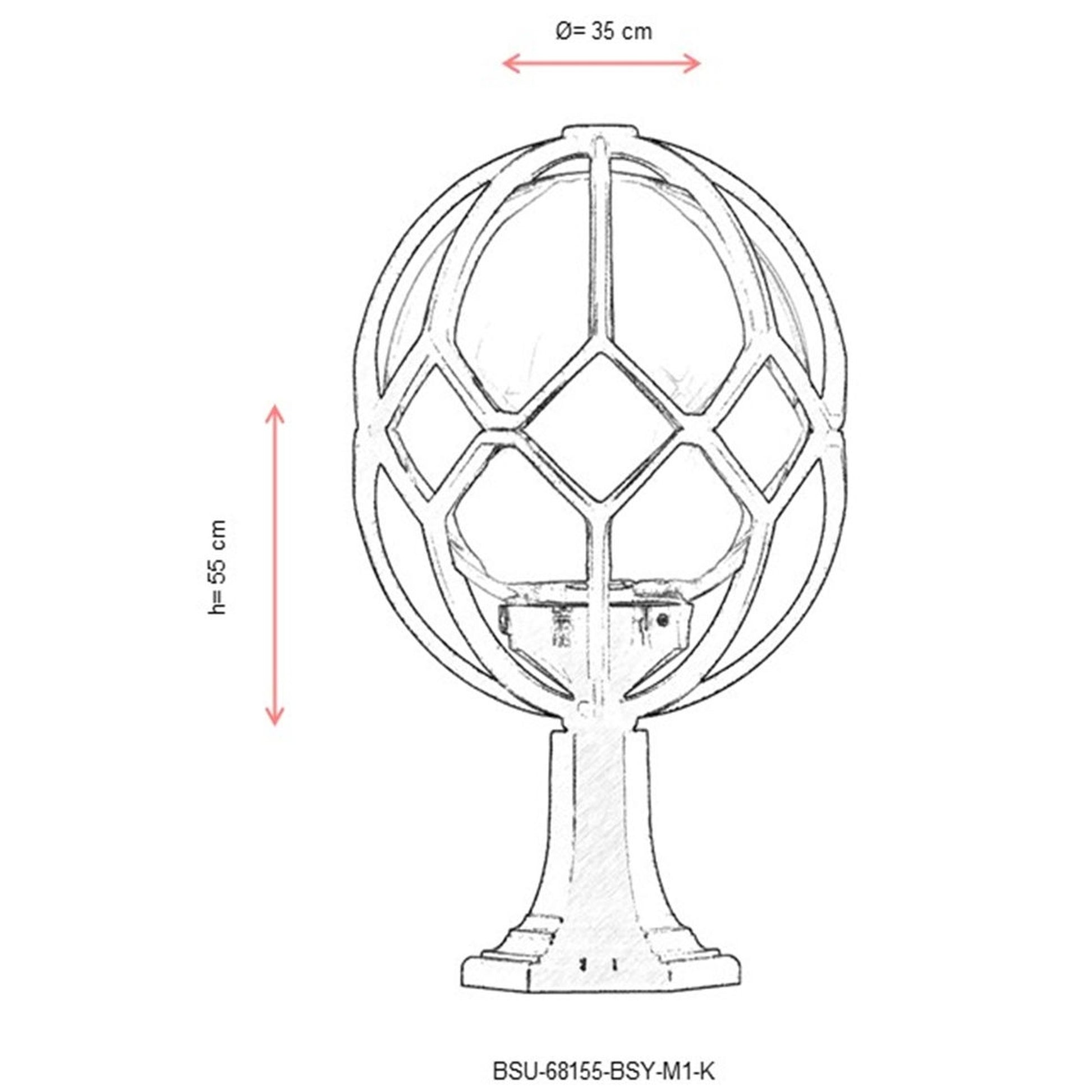 Aplique De Suelo Recto Para Exterior, Abs , Negro, 35x35x55, Casquillo E 27 Max 60 W
