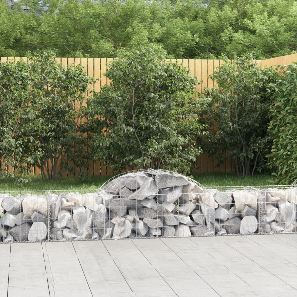 Cestas De Gaviones 14 Uds Forma De Arco Hierro 200x50x40/60 Cm_1