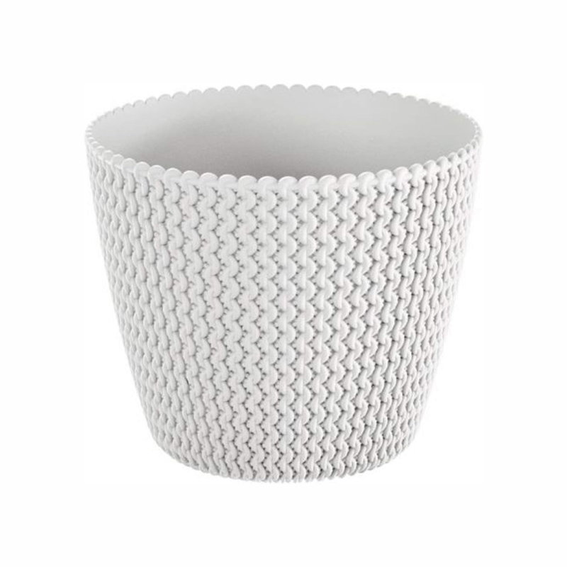 Maceta Redonda 8l Prosperplast Splofy De Plastico En Color Blanco, Ø25,9 X 22 Cm