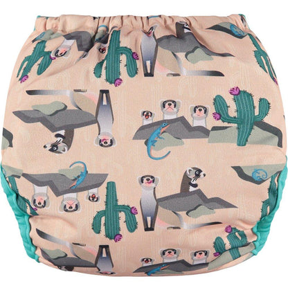 Fralda de pano pop-in Bamboo Ferret com velcro para pais