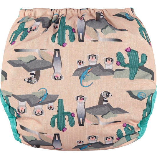 Fralda de pano pop-in Bamboo Ferret com velcro para pais