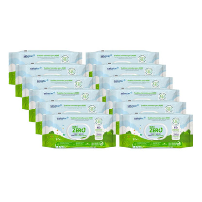 Embalagem de 12 toalhitas biodegradáveis ​​​​Salustar, 80 unidades