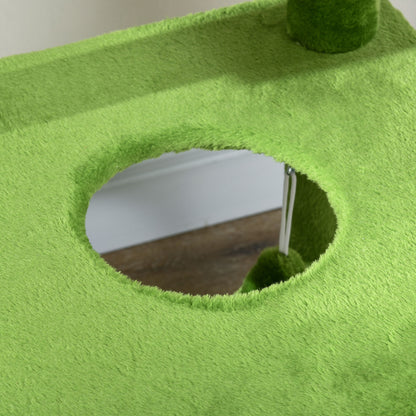 Pawhut Árbol Rascador Para Gatos Grandes De 142 Cm Con Hojas 49x49x142 Cm Verde_3
