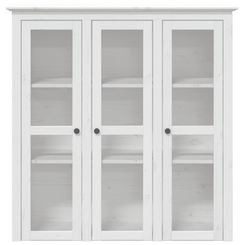 Armario Con Puertas De Vidrio Bodo Madera Maciza Pino Blanco / Vetonek_3