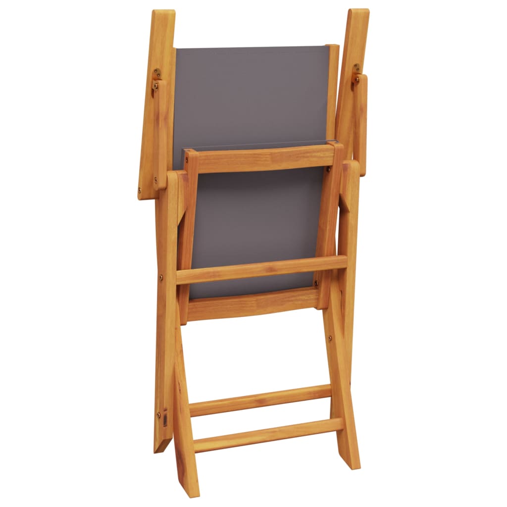 Set De Comedor De Jardín 5 Pzas Tela Madera Maciza Antracita / Vetonek_2