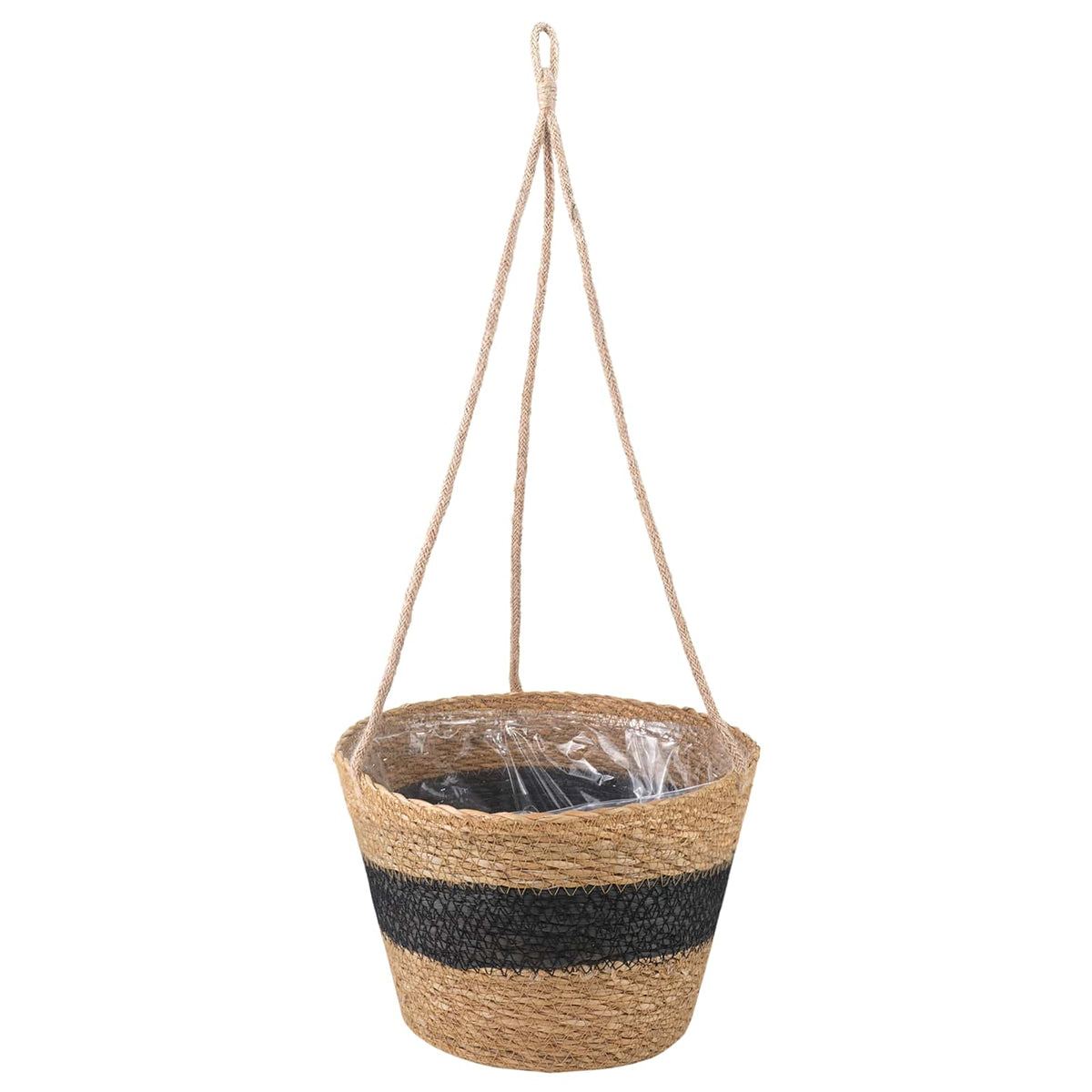 Hanging Plant Pot 3 Uds. Natural Y Negro Ø26 X 19 Cm_4