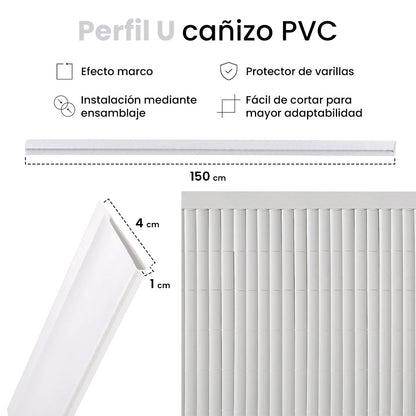 Perfil Remate «u» Cañizo Pvc Blanco Unico / Multicolor_4