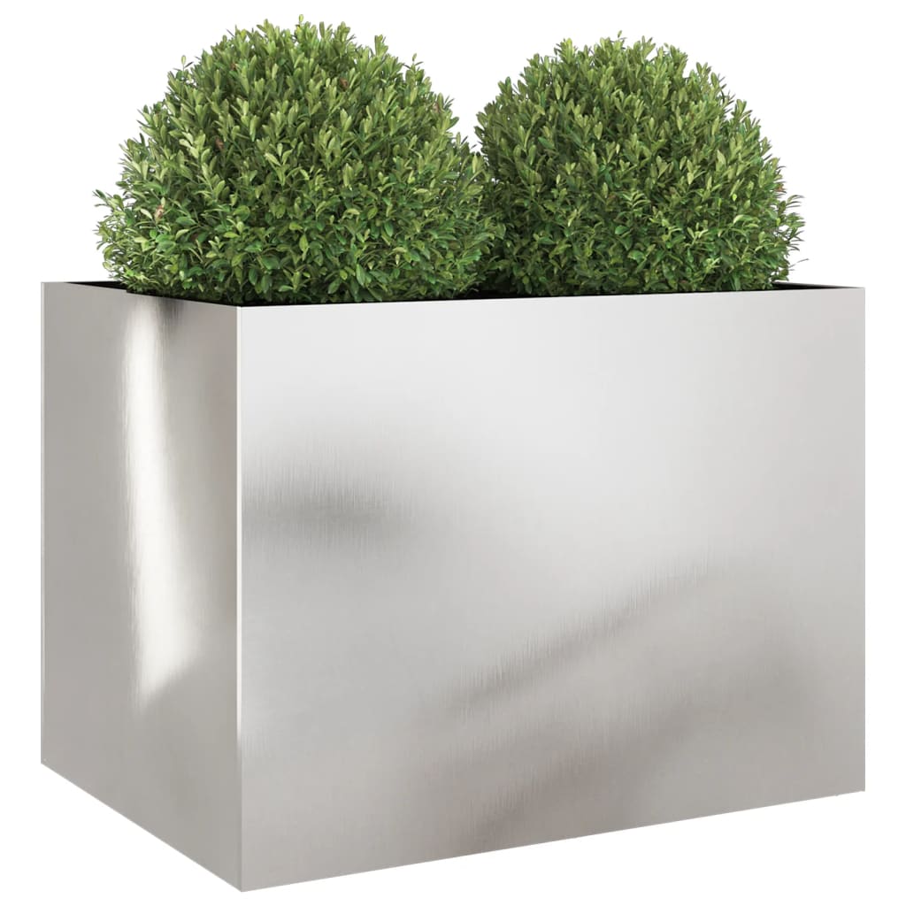 Jardinera De Acero Inoxidable Plateado 62x47x46 Cm_3