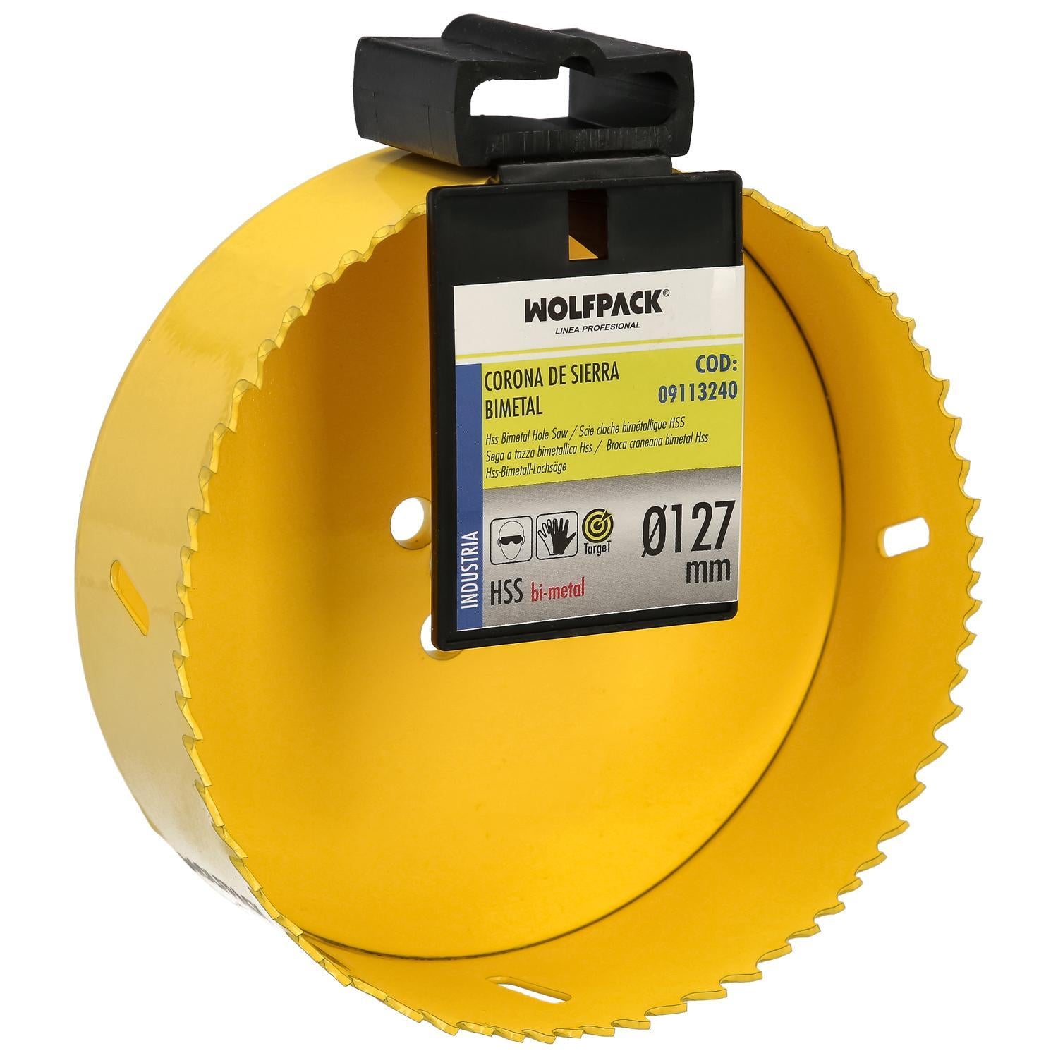 Corona Sierra Bimetal Ø 127 Mm. Templado Termico, Base Reforzada. Corona Madera, Broca Agujeros Madera, Acero, Hierro, Plasticos