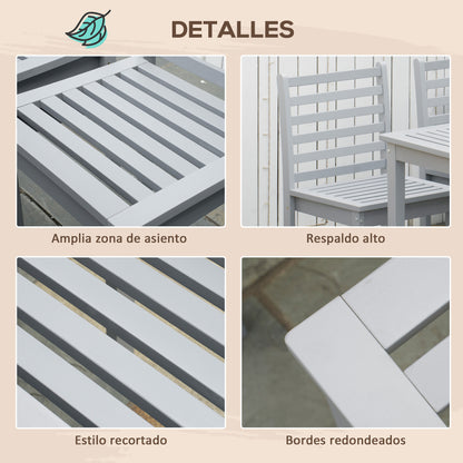 Outsunny Conjunto De Muebles De Jardín De 5 Piezas Con Mesa Y 4 Sillas Gris_5