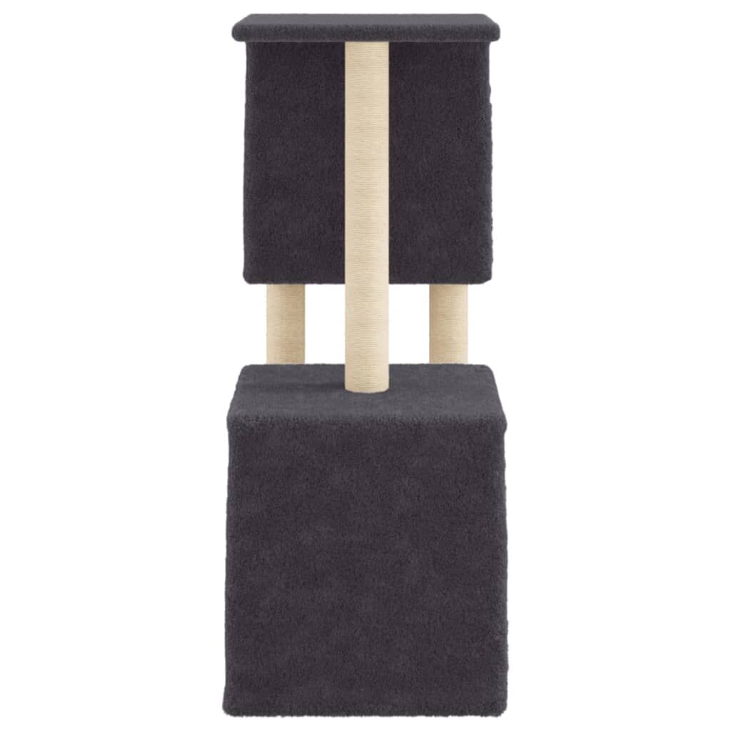 Vidaxl Rascador Para Gatos Con Postes De Sisal Gris Oscuro 86 Cm_4