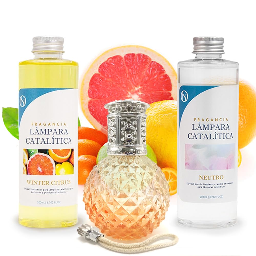 Pack Ahorro Lámpara Catalítica Orange Diamonds + Fragancia Winter Citrus 500ml + Limpiador Neutro 200ml + Mecha Repuesto_0