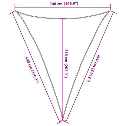 Vidaxl Toldo De Vela Triangular Hdpe Amarillo 160 G/m² 5x6x6 M_2