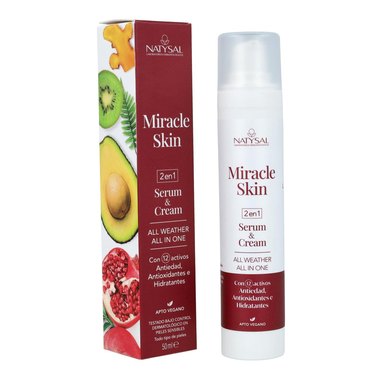 Miracle Skin Serum e Creme 2 em 1 Natysal 50 ml