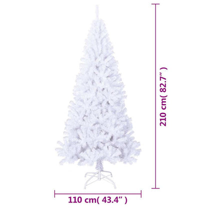 Vidaxl Árbol De Navidad Artificial Con Ramas Gruesas Pvc Blanco 210 Cm_5