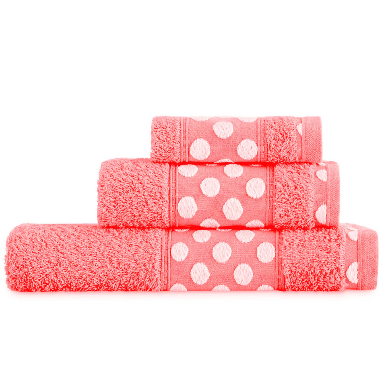 Juego De 3 Toallas De Baño De Algodón De Rizo 450 Gr/m2, De 50x30; 100x50; 150x100 Cm., Color Coral_0