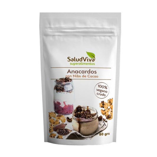 Castanha de caju com pepitas de cacau Salud Viva 80 g