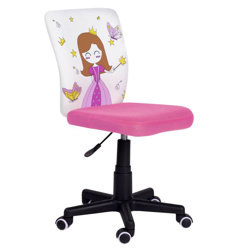 Silla De Estudio Infantil Píntame Malla, Rosa, 38,5cm X 77a85 X 39,6_0